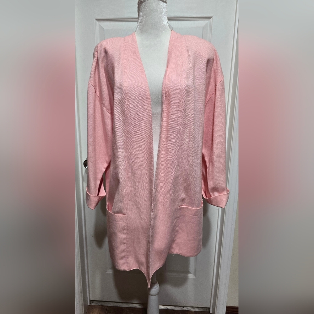 Vintage Personal Pink Open Front Blazer